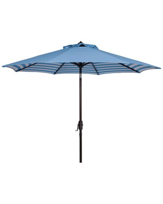 Safavieh Athens Inside Out Striped 9Ft Crank Outdoor Auto Tilt Umbrella