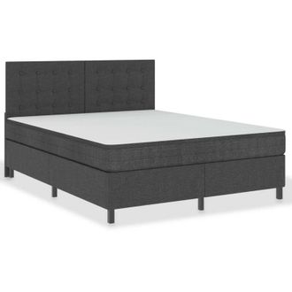 vidaXL Cama Box Spring Tela Gris Oscuro 180x200 Cm Vidaxl