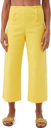 Trina Turk Saltie 2 Cropped Wide Leg Pant in Lavandou Lemon at Nordstrom, Size 10