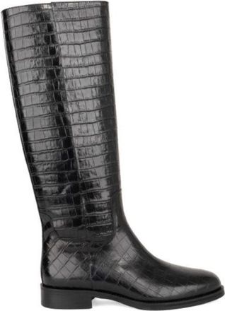 Sergio Moretti Black Textured Leather Boots