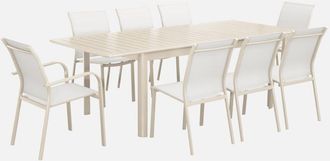 Sweeek Mesa De Jard&iacute;n Extensible De Aluminio Con 8 Sillas