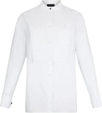 Liu Jo Elegante Katoenen Popeline Mao Kraag Shirt - Dames - Overhemden - Wit - M - Katoen - Overhemden