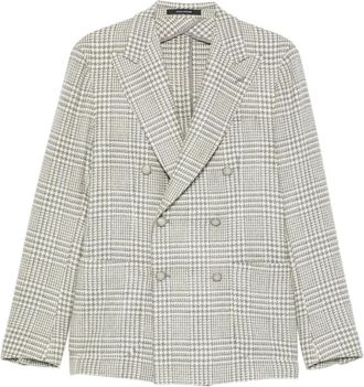 Tagliatore Montecarlo Double-Breasted Jas - Heren - Blazers - Grijs - M - Wol - Jassen