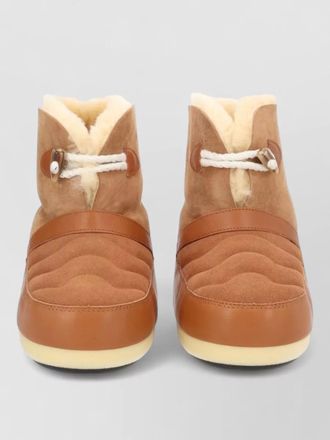 Moon Boot leather shearling slippers