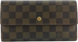 Louis Vuitton Pre-owned Wallets, female, Brown, Size: ONE SIZE Pre-owned Portefeuille Tresor International Damier Long Wallet