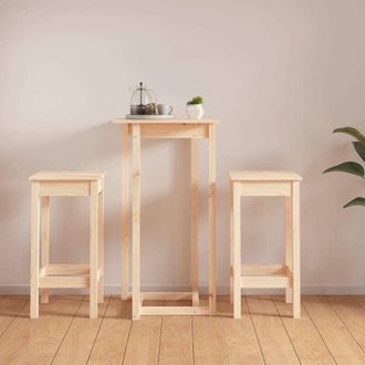 vidaXL Set De Bar 3 Piezas Madera Maciza De Pino Vidaxl