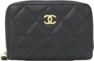 Chanel Black Grained Calfskin Coin Purse/Coin Case (Pre-Owned)