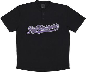 HUF Mesh Baseball Henley T-Shirt Zwart - Heren - T-shirts - Zwart - XL - Katoen - Tops