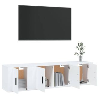 Berkfield Home Classic 3 Piece TV Cabinet Set White Engineered Wood
