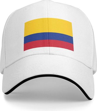 Generic Colombia Hat Colombia Flag Baseball Cap Colombian Hat for Women Men Trucker Hat Dad Hat Adjustable Hat, White, One size