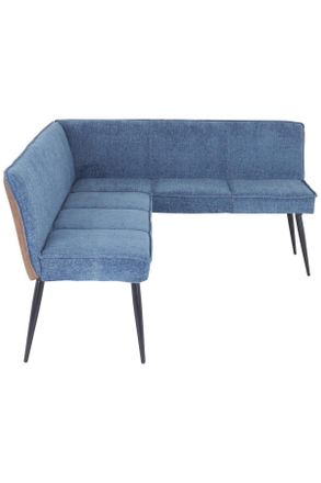 MID.YOU Mid.you Eckbank, Blau, Braun, Metall, Textil, L-Form, 194x154 cm, Esszimmer, B&auml;nke, Eckb&auml;nke
