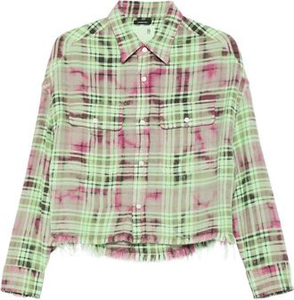 R13 Plaid Frayed Shirt
