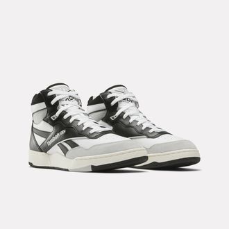 Reebok Classic Sneaker REEBOK CLASSIC BB 4000 II MID, Damen, Gr. 36,5, schwarz-weiss (wei&szlig;, schwarz), Leder, Synthetik, Schuhe Sneaker
