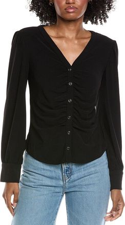 CeCe by Cynthia Steffe Cece V-Neck Button Down Shirred Blouse