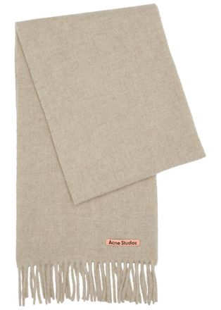 Acne Studios Canada Fringed Wool Scarf - Beige - One Size