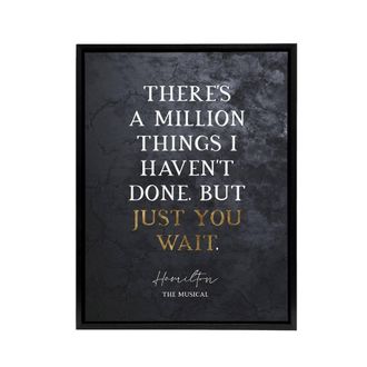 Artery8 Quote Hamilton Musical Just You Wait Framed Canvas Wall Art Print in Grey | Size: W24 x H32