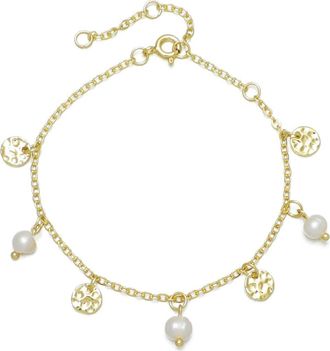 Adornia Freshwater Pearl Station Bracelet in Gold/White at Nordstrom Rack