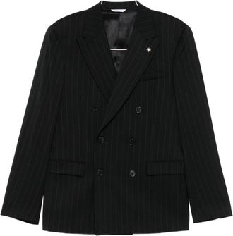 Manuel Ritz Pinstripe Pak - Heren - Business blazers - Zwart - 2XL - Wol - Kostuums