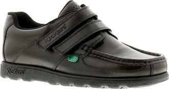 Kickers New Boys/Childrens Black With Twin Touch Fastening Straps Leather - Size 4 Infant (UK Shoe)