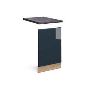 Vicco Armarios De Cocina Fame-line, Azul Oscuro Alto Brillo, 45 Cm, Et Antracita Vicco