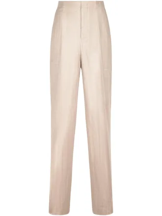 Tagliatore Straight-Leg Trousers with High Waist and Subtle Sheen