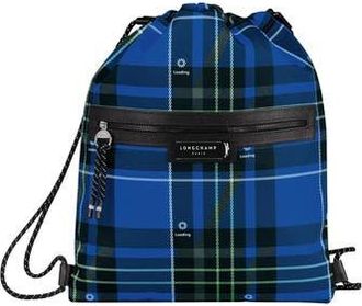 Longchamp Green District Tartan Drawstring Backpack in Blue at Nordstrom Rack