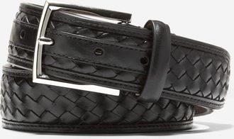 Cole Haan Mens Woven Inlay Leather Belt - Black Size 32