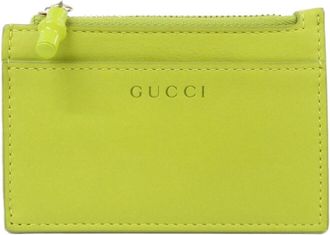 Gucci Green Leather Coin Purse/Coin Case (Pre-Owned)