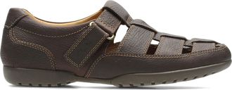 Clarks Mens Recline Open Sandals - Brown Braun/Mahogany Leather, 8.5 UK