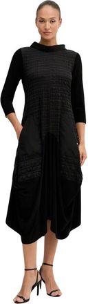 Joseph Ribkoff Bubble Jacquard & Silky Knit Cocoon Jurk - Dames - Jurken - Zwart - Maat: XS Zijde