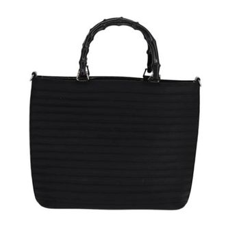 Gucci Pre-owned Handbags, female, Black, Size: ONE SIZE Pre-owned Convertible bamboo zip tote