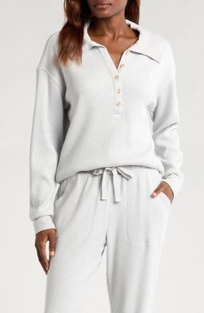 Travis Mathew Long Weekend Henley Sweatshirt in Heather Light Grey at Nordstrom Rack, Size Small