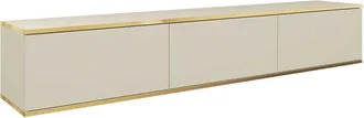 Mirjan24 Mobilier1 - Mueble Tv Felduno 100, Crema + Dorado, N&uacute;mero De Puertas: 0, N&uacute;mero De Cajones: 0, 175x30x32cm