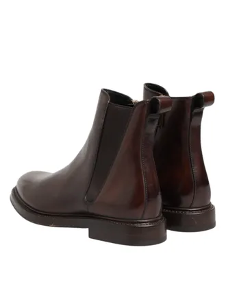 Dolce & Gabbana Brown Chelsea Leather Mid Calf Boots Mens Shoes (Pre-Owned)