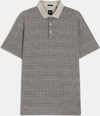 HUGO BOSS Mens Parris 102 Mercerised Cotton Polo Shirt - Grey - Size X-Large