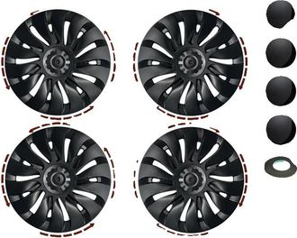 OEM Embellecedor De Rueda, Cubierta Completa De Rueda, Compatible Con Tesla Model Y, Lr, Negro Mate