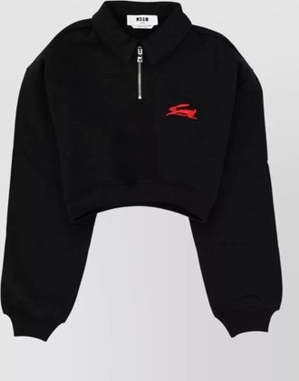Msgm collared cotton sweatshirt