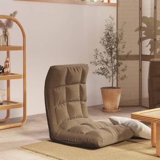 vidaXL Vidaxl - Tumbona De Suelo Plegable De Tela Gris Taupe