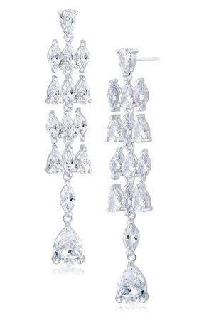 Kenneth Jay Lane Cubic Zirconia Chandelier Drop Earrings in Clear/Silver at Nordstrom Rack