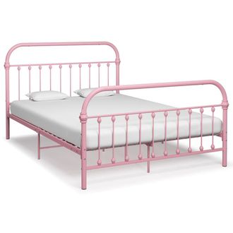 vidaXL Estructura De Cama Sin Colch&oacute;n Metal Rosa 140x200 Cm Vidaxl