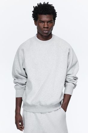 H&M Oversized Fit Sweatshirt in Gray Melange at Nordstrom, Size Xx-Large