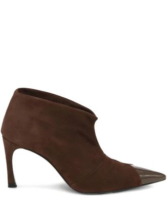 Rotate pointed-toe suede boots - Brown