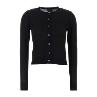 Polo Ralph Lauren Wool Cardigan - female - Polo Ralph Lauren - Cardigans - Black - S - Knitwear