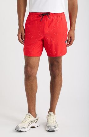 Legends Luka 7-Inch Lined Performance Shorts in Red/white Splatter at Nordstrom, Size X-Large
