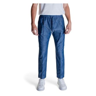 Antony Morato Blue Cotton Trousers with Laces