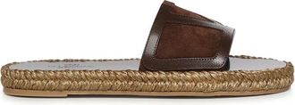 Valentino Garavani Slippers - Heren - Sandalen - Bruin - 41 EU - Leer - Schoenen