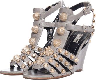 Balenciaga Womens Leather Gladiator Wedge (Authentic Pre-Loved)