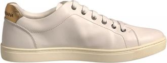 Dolce & Gabbana White Leather Heart Embellished Sneakers Mens Shoes (Pre-Owned)