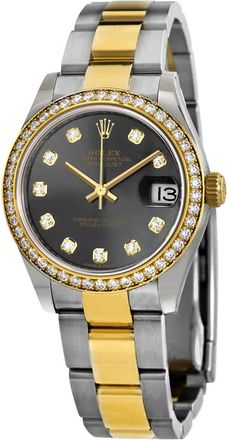 Rolex Datejust 31 Grey Diamond Dial Ladies Steel and 18kt Yellow Gold Oyster Watch 278383GYDO