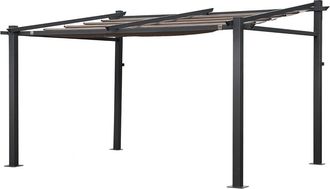 Happy Garden Pérgola mural de 3x4m de aluminio antracita con tejido de color topo